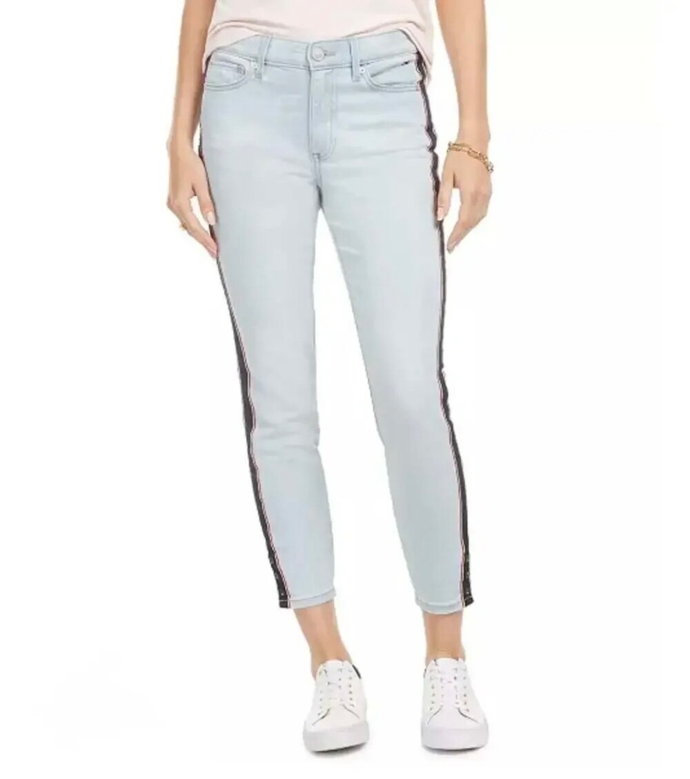 Tommy Hilfiger Denim Jeans Size 8 Light Wash Side Stripe Detail